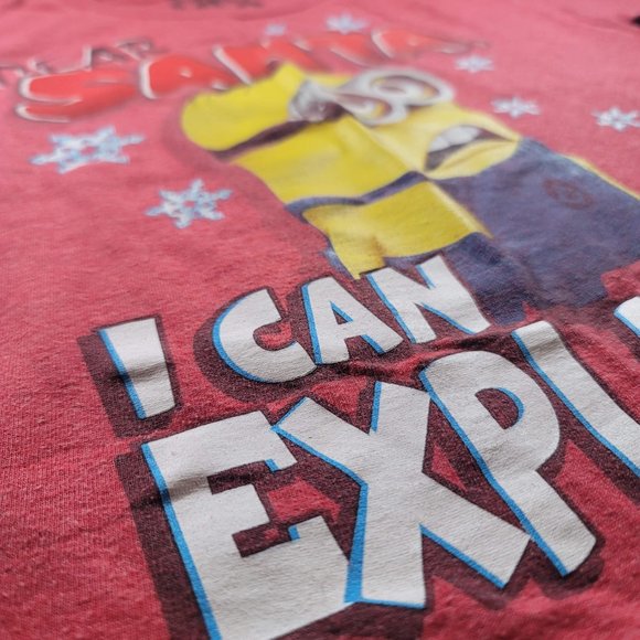 Despicable Me 2 Dear Santa, I Can Explain! Kids Christmas Shirt Size XS Red - Picture 2 of 6
